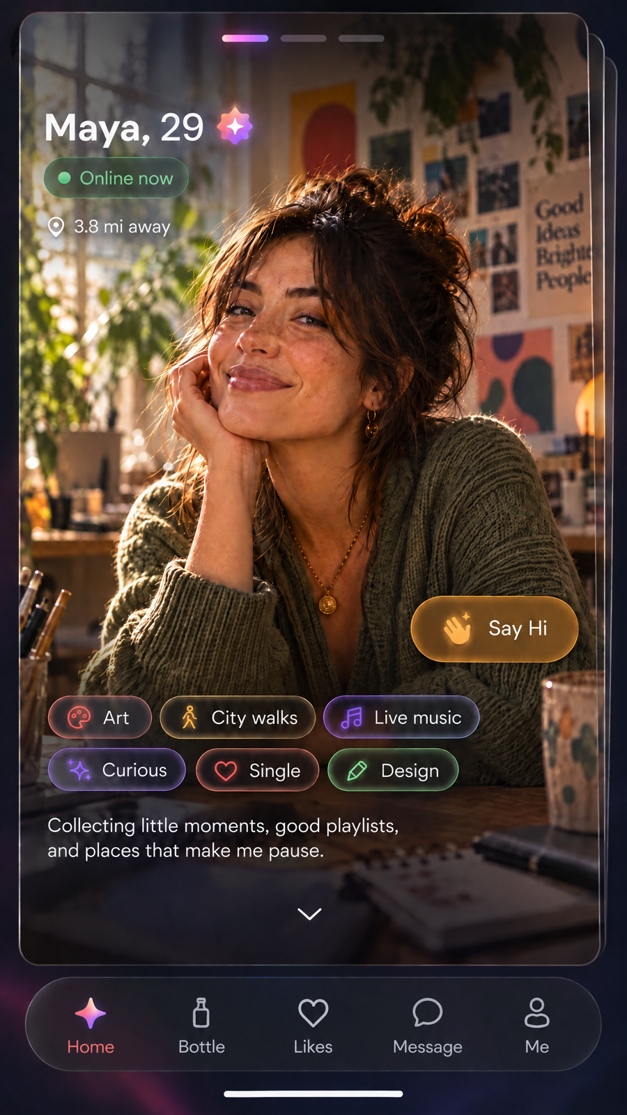 GlintAge home card